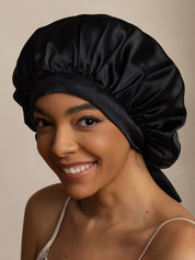 Damen Mulberry Silke Haube mit langen Bändern