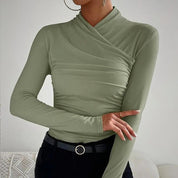 Elysa™-Top clásico de cuello redondo