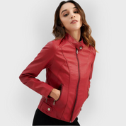 Pia | Giacca in pelle liscia minimalista
