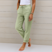 Elena | Pantaloni elasticizzati in lino