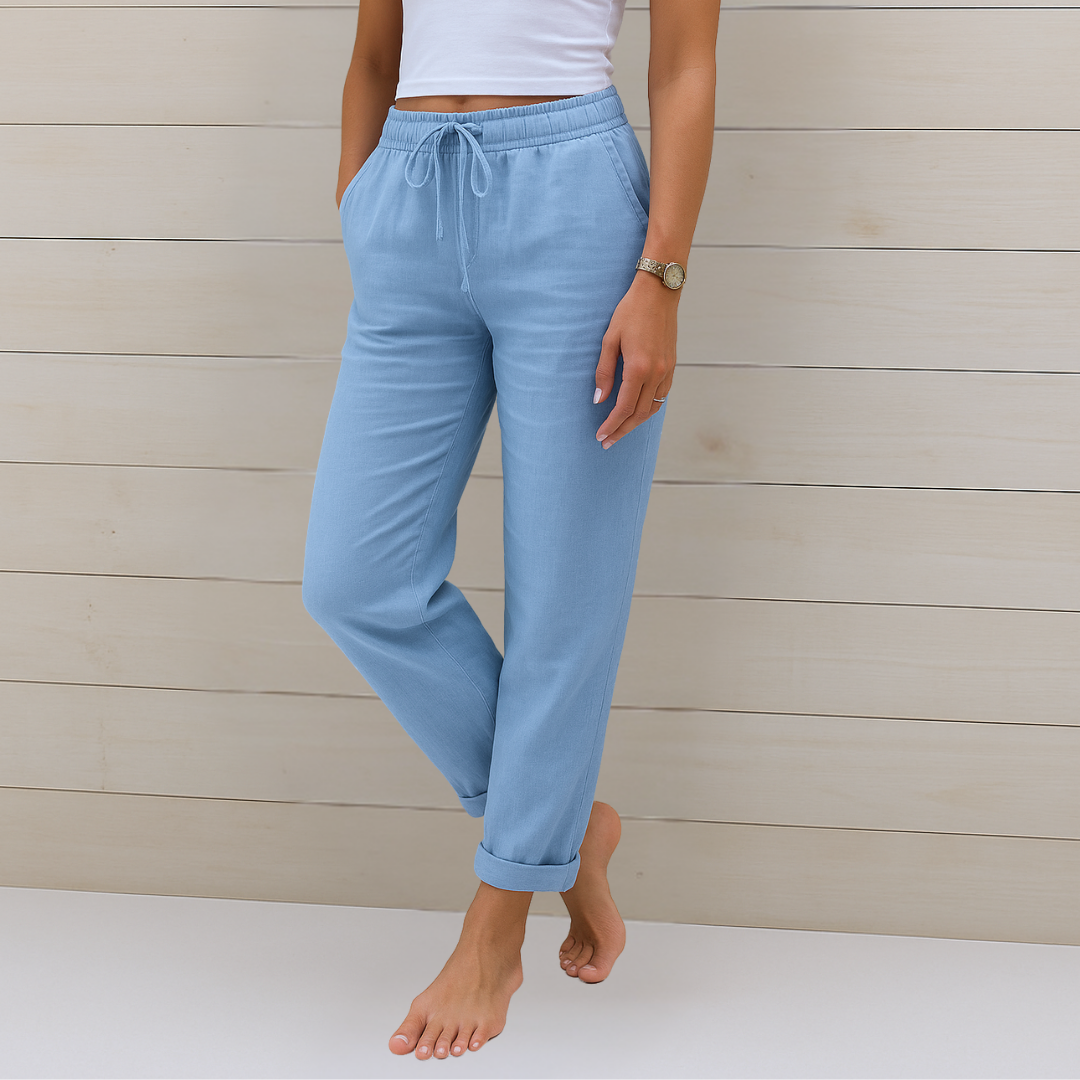 Elena | Pantaloni elasticizzati in lino