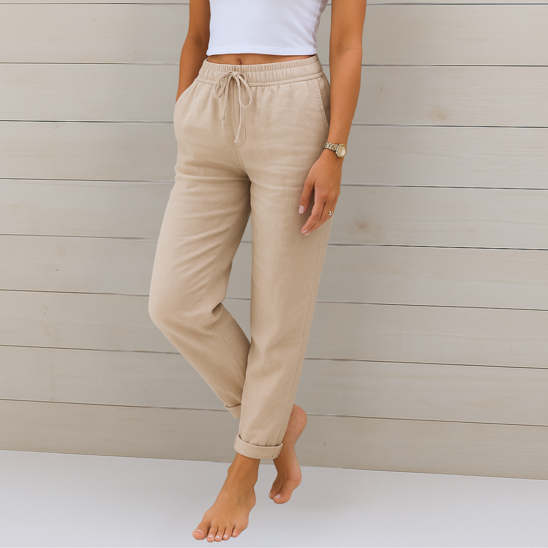 Elena | Pantaloni elasticizzati in lino