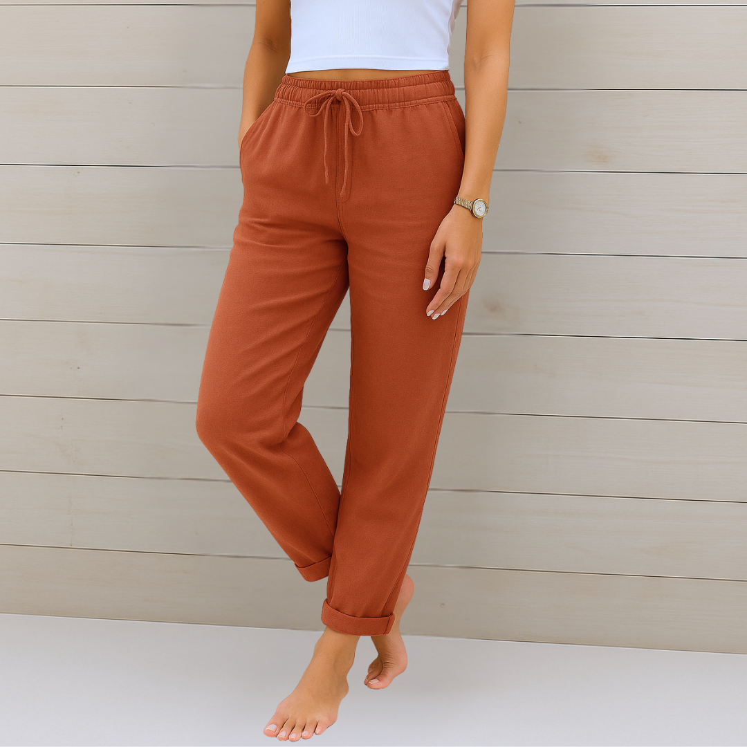 Elena | Pantaloni elasticizzati in lino