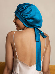 Damen Mulberry Silke Haube mit langen Bändern