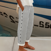 Camilla | Pantaloni a Strisce con Bottoni
