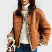 Pia | Chaqueta marrón cálida de piel