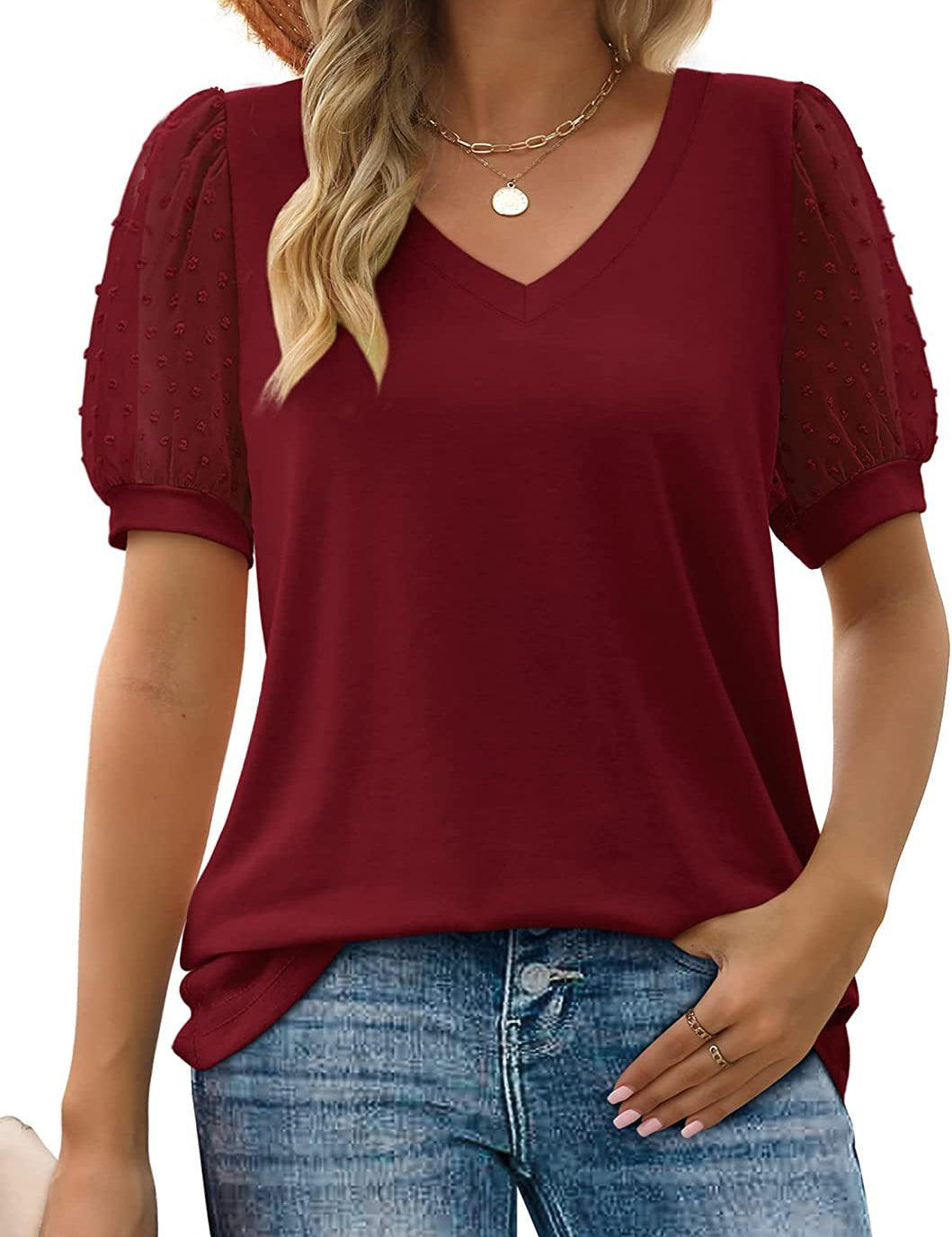 Elysa™ -Blusa elegante con mangas abullonadas