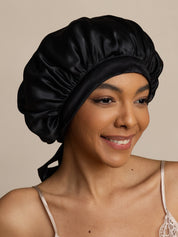 Damen Mulberry Silke Haube mit langen Bändern