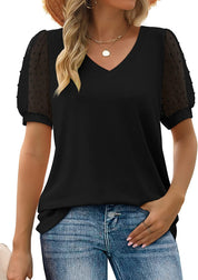 Elysa™ -Blusa elegante con mangas abullonadas