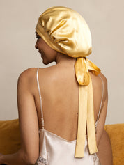 Damen Mulberry Silke Haube mit langen Bändern