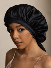 Damen Mulberry Silke Haube mit langen Bändern