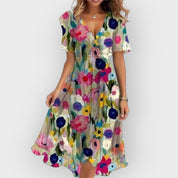 Daisy | Abito Midi a Fiori con Scollo a V