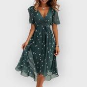 Daisy | Abito Midi a Fiori con Scollo a V