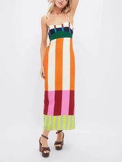 Paloma - Maxivestido de rayas de colores