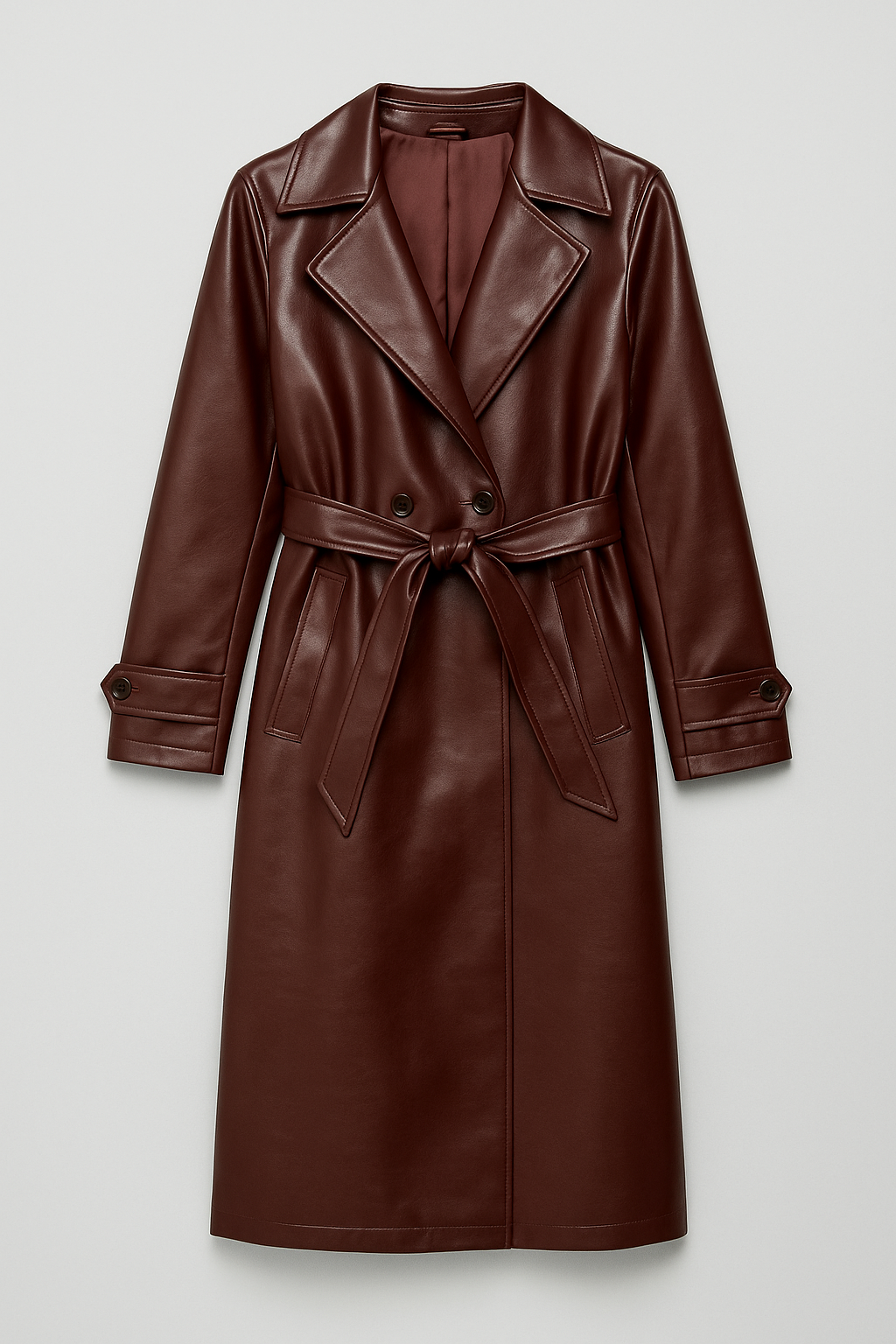 Paula X Clara | Trench largo efecto piel
