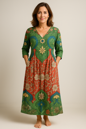 Celestine | Vestido largo con estampado floral vintage