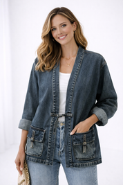 VINTAGE WASH DENIM KIMONO