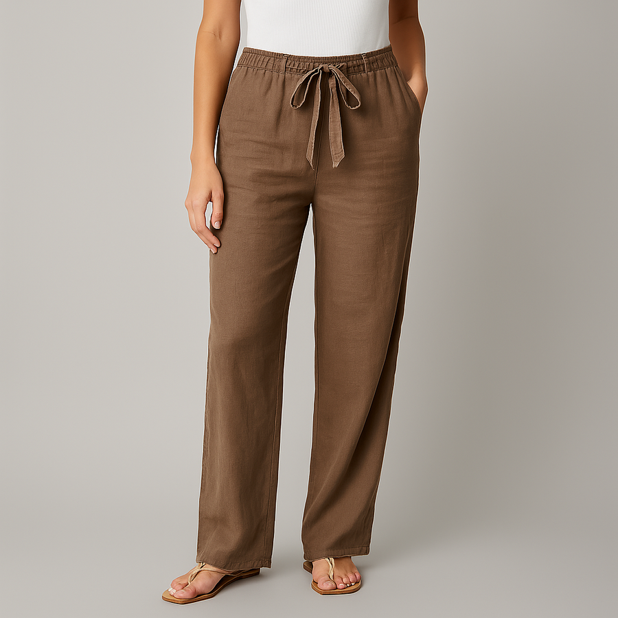 Giulia | Pantaloni in lino con vita regolabile