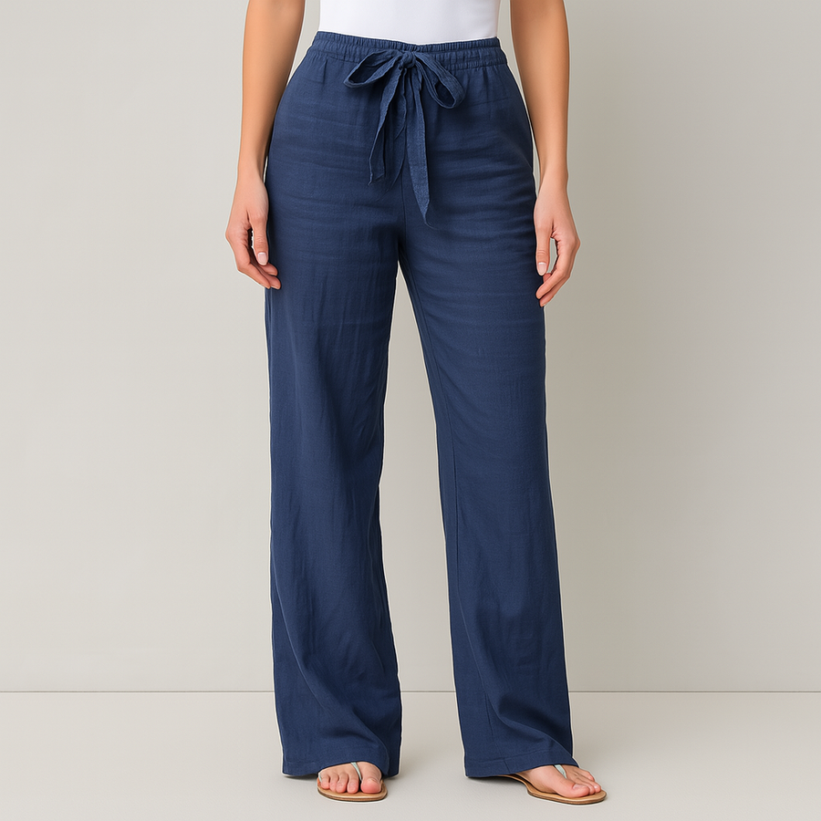 Giulia | Pantaloni in lino con vita regolabile