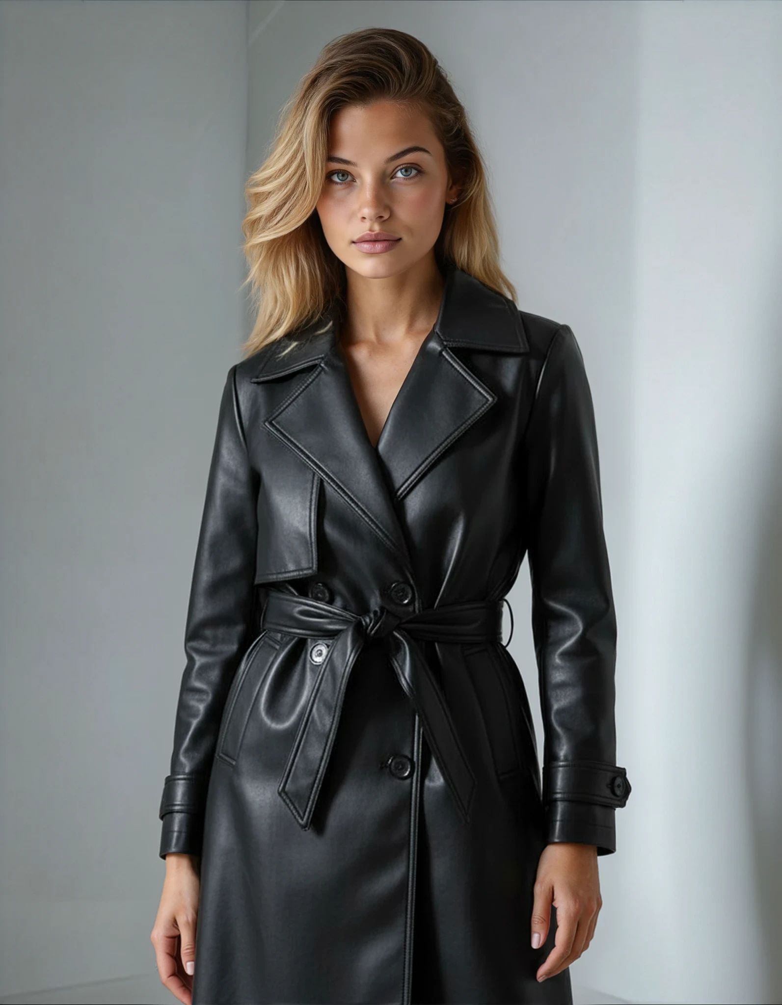 Paula X Clara | Trench largo efecto piel