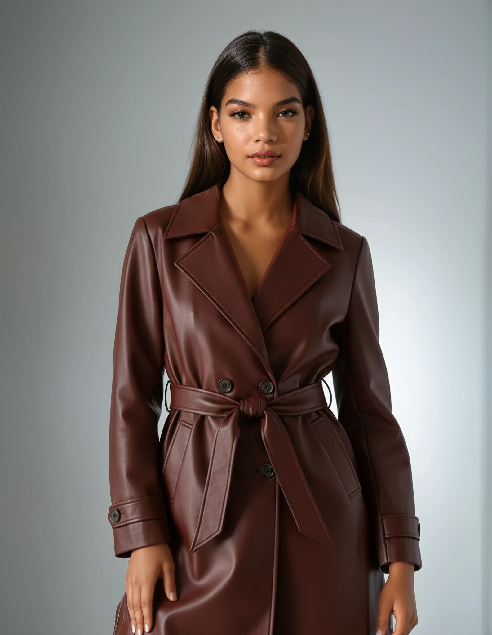 Paula X Clara | Trench largo efecto piel