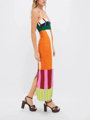 Paloma - Maxivestido de rayas de colores