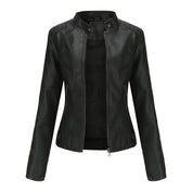 Pia | Giacca in pelle liscia minimalista