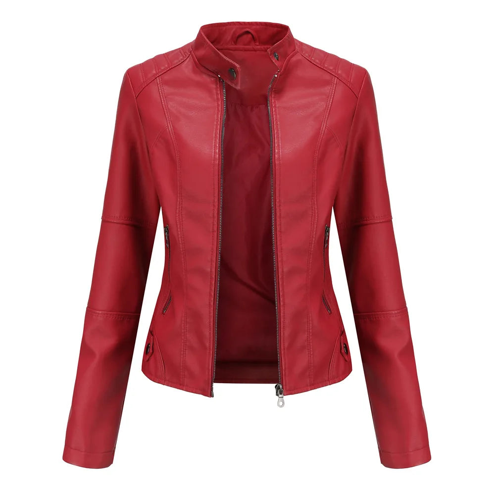 Pia | Giacca in pelle liscia minimalista