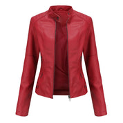 Pia | Giacca in pelle liscia minimalista