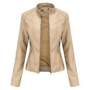 Pia | Giacca in pelle liscia minimalista