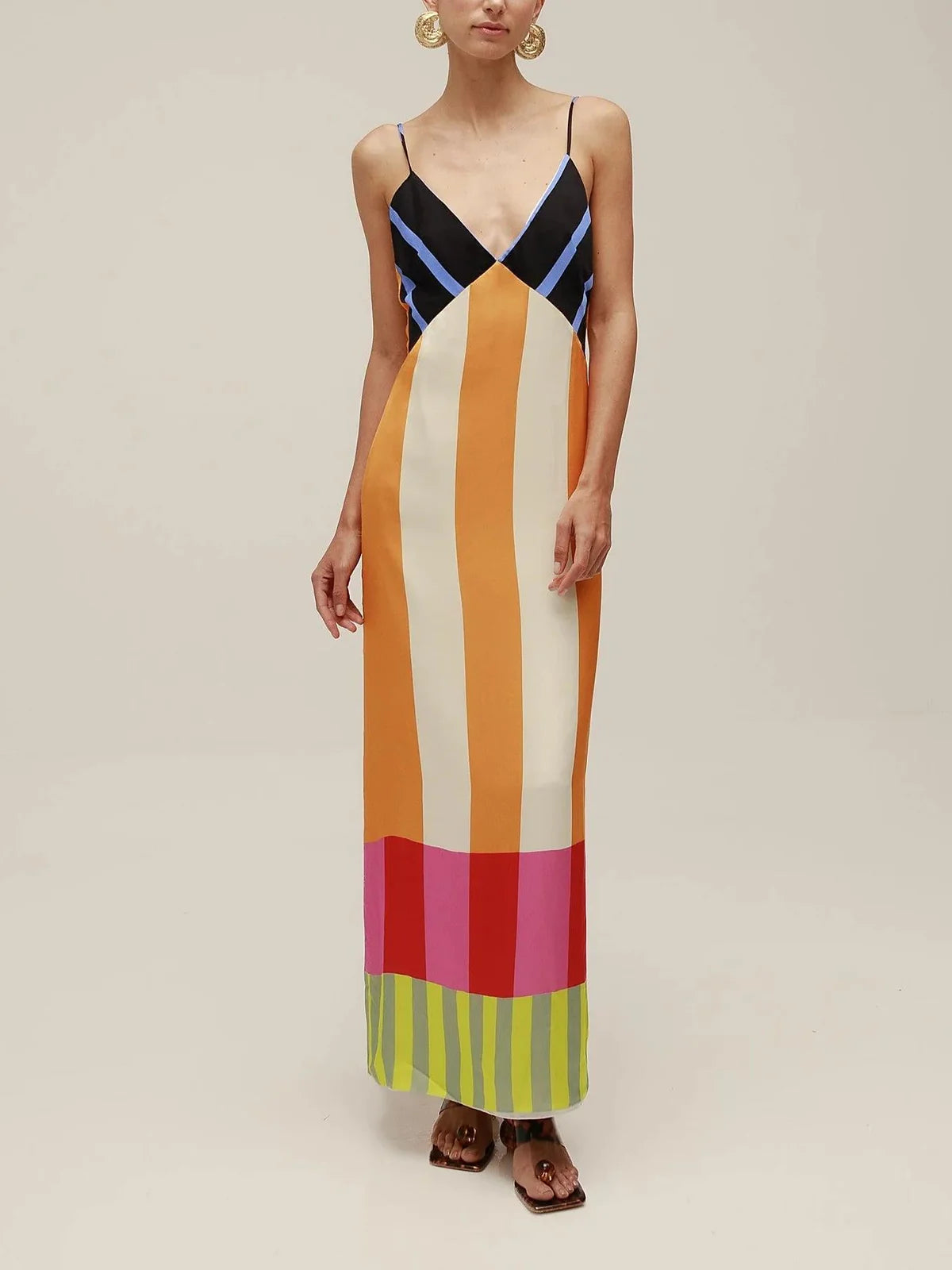 Paloma - Maxivestido de rayas de colores