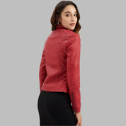 Pia | Giacca in pelle liscia minimalista