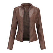 Pia | Giacca in pelle liscia minimalista