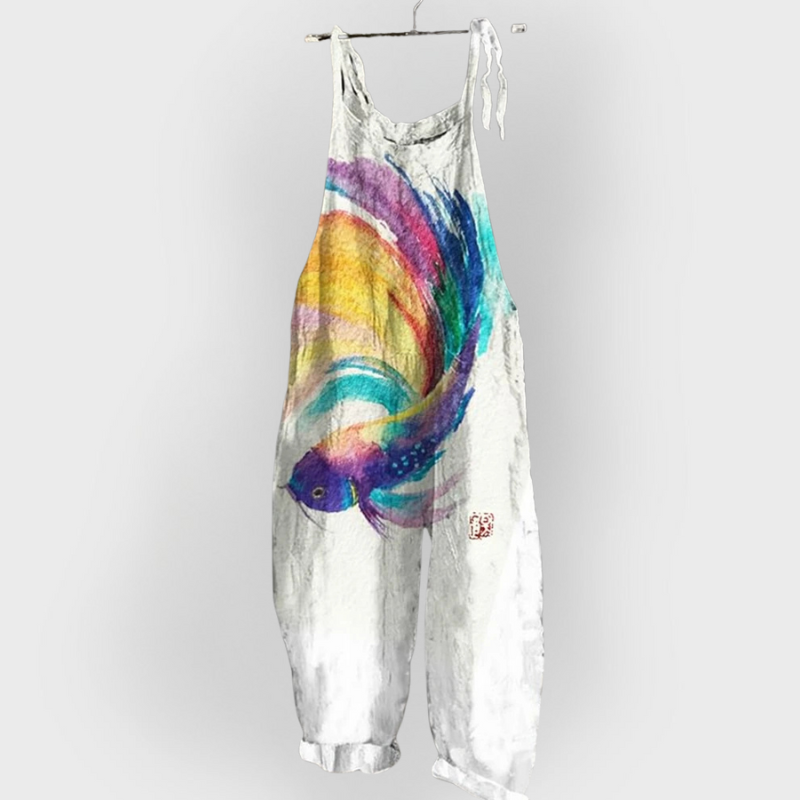 Amalia | Salopette Artigianale con carpa multicolore
