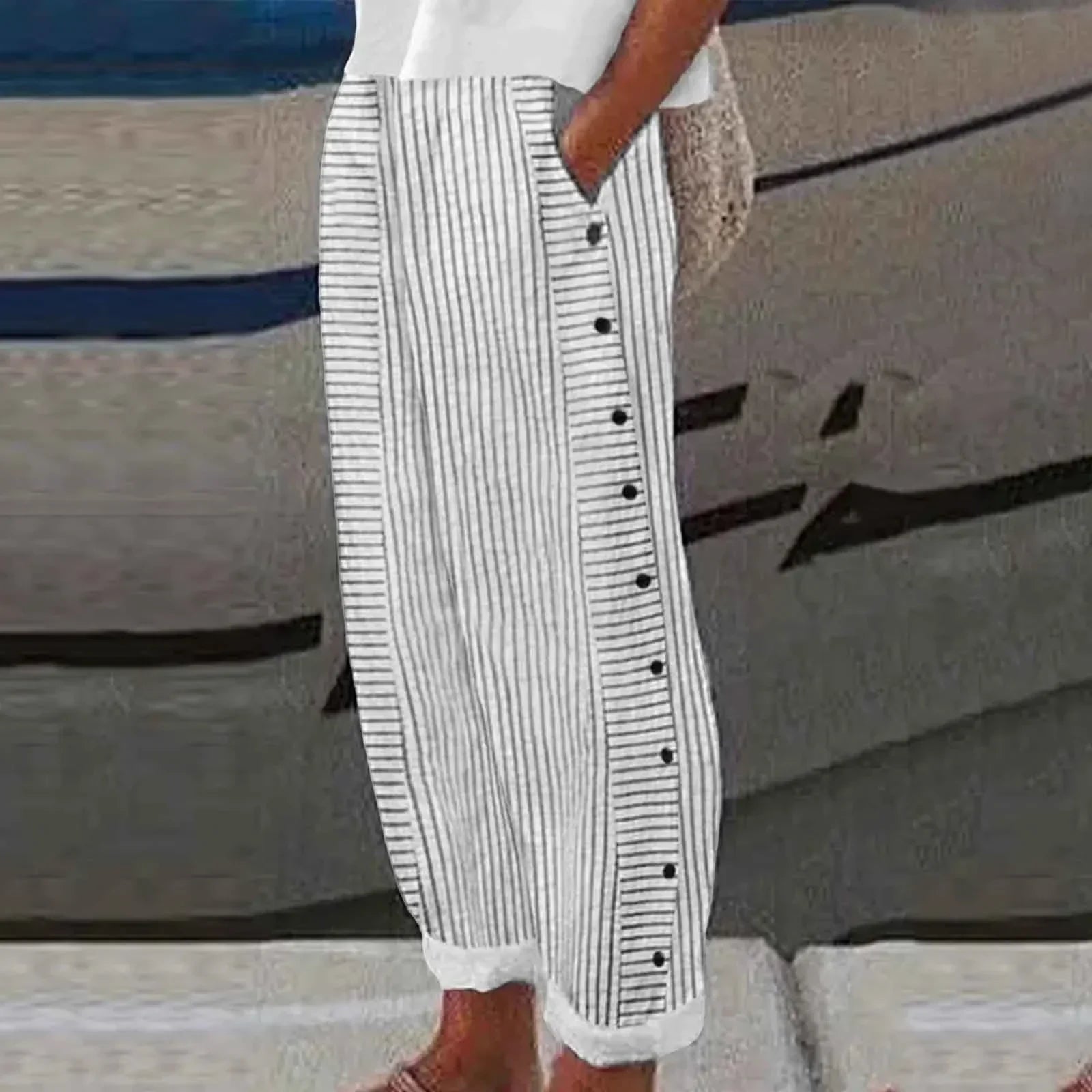 Oriella | Pantaloni a righe Seabreeze