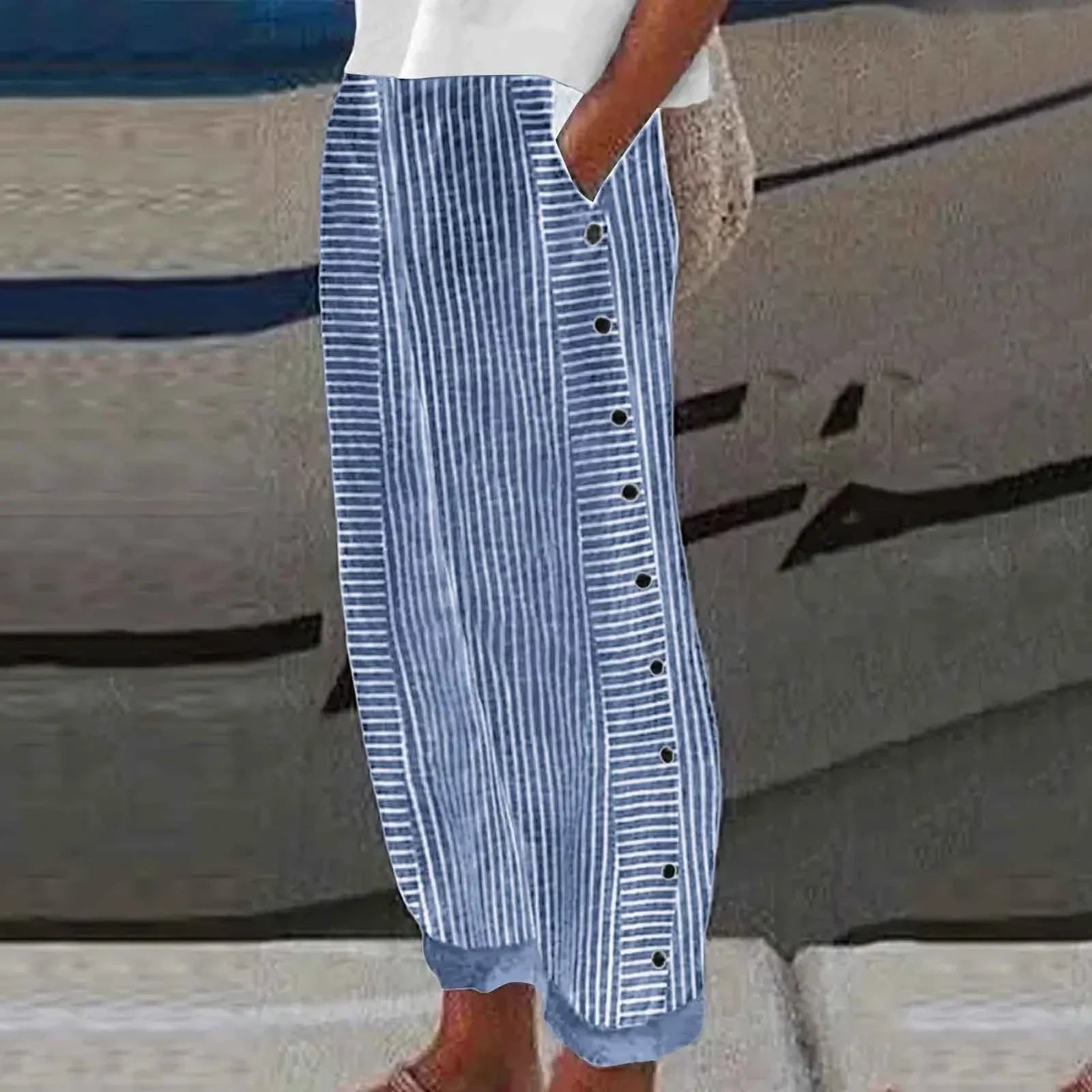 Oriella | Pantaloni a righe Seabreeze