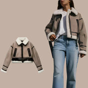 Pia | Chaqueta de cuero versátil de color caqui