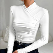 Elysa™-Top clásico de cuello redondo