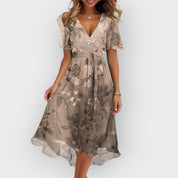 Daisy | Abito Midi a Fiori con Scollo a V