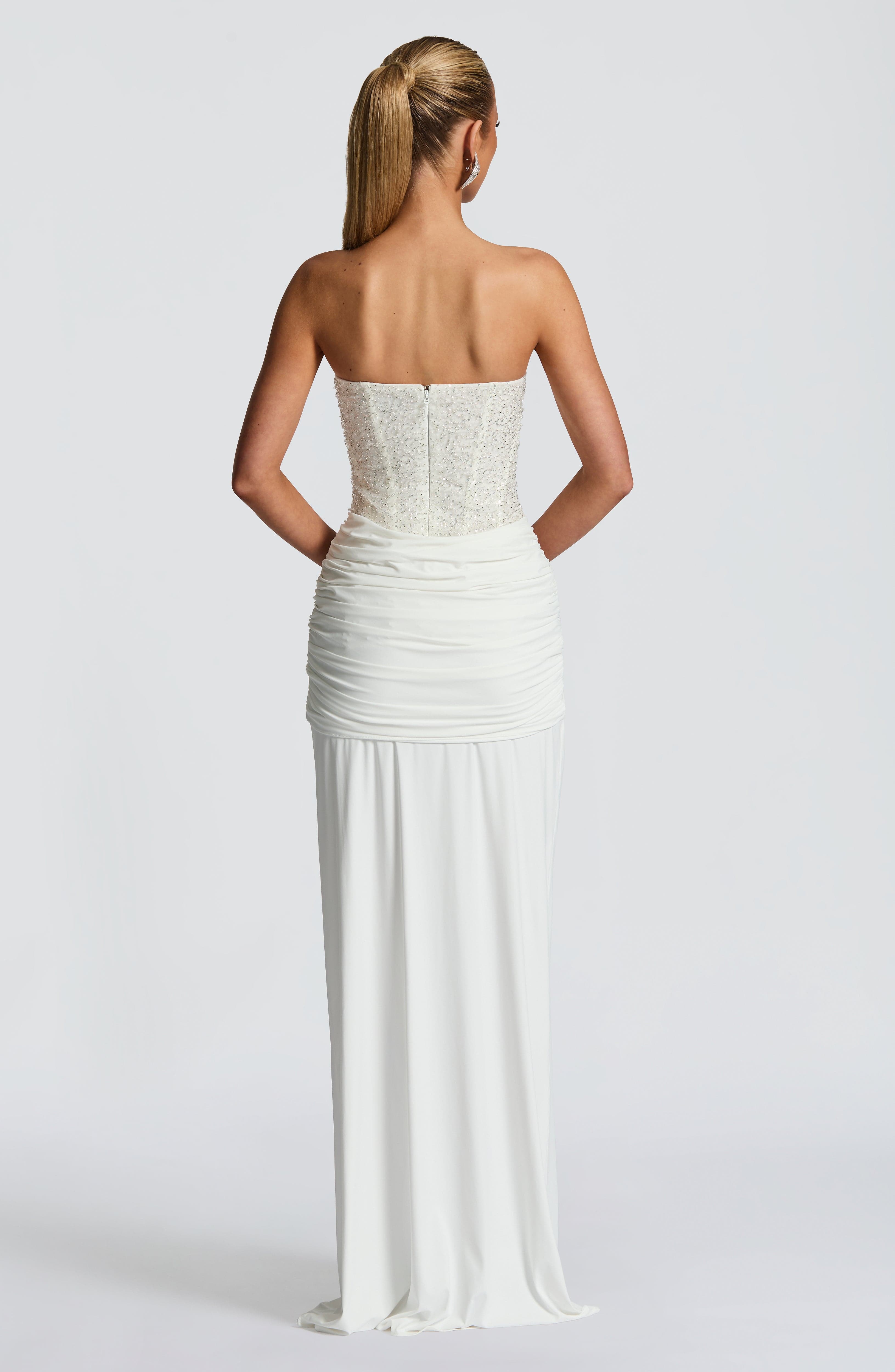 Vestido largo Carina - Marfil