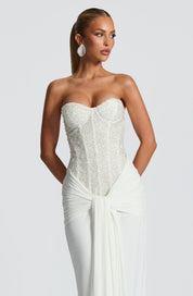 Vestido largo Carina - Marfil