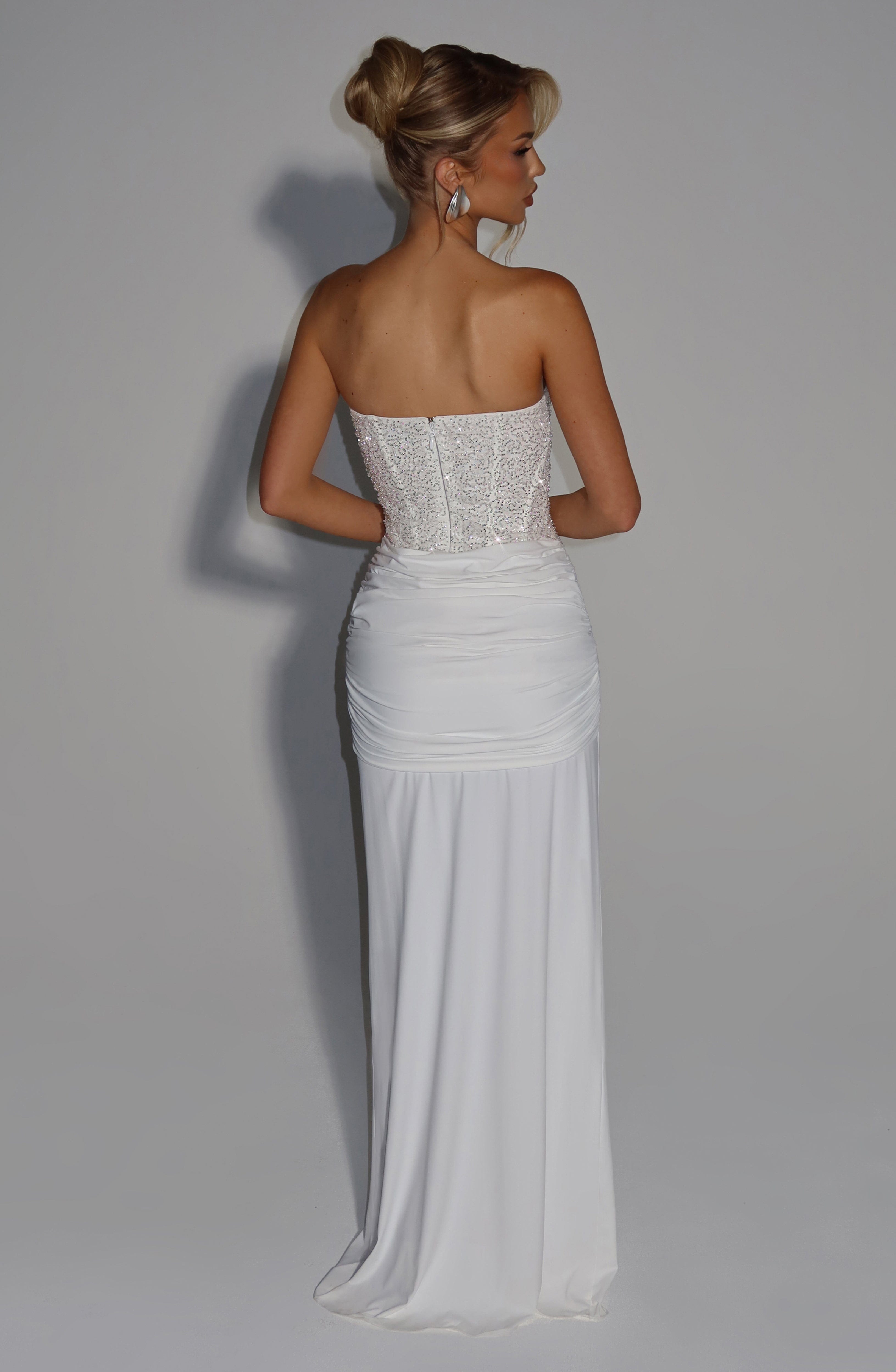 Vestido largo Carina - Marfil