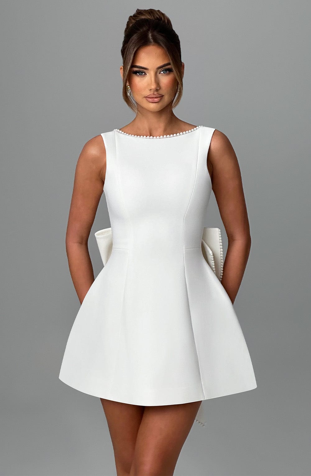Vestido mini Carrie - Marfil
