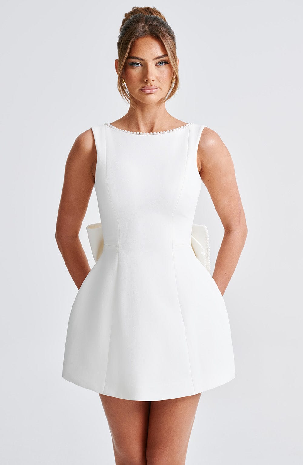 Vestido mini Carrie - Marfil