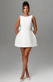 Vestido mini Carrie - Marfil