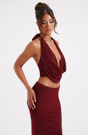 Chrishelle Top - Burgundy