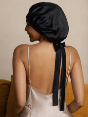 Damen Mulberry Silke Haube mit langen Bändern