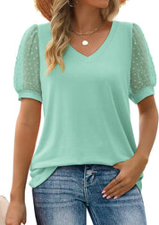 Elysa™ -Blusa elegante con mangas abullonadas