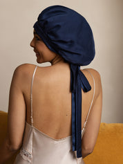 Damen Mulberry Silke Haube mit langen Bändern