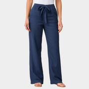Giulia | Pantaloni in lino con vita regolabile